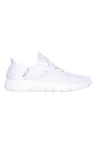 Bele slip-on superge iz mrežastega materiala z Air Cooled Memory Foam Skechers Summits High Range