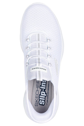 Bele slip-on superge iz mrežastega materiala z Air Cooled Memory Foam Skechers Summits High Range