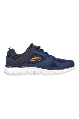 Modre mrežaste športne copate Skechers Track Syntac z vezalkami