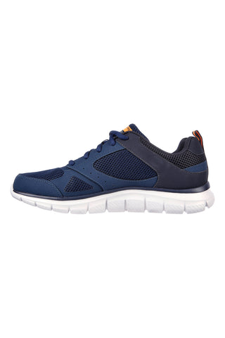 Modre mrežaste športne copate Skechers Track Syntac z vezalkami