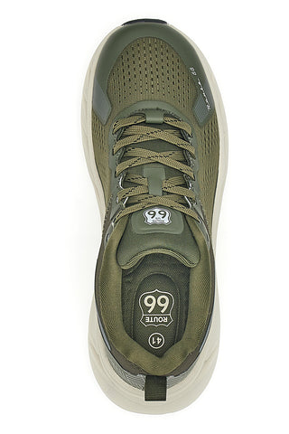 Scarpe da ginnastica verde militare con suola beige Route 66 RO51811D