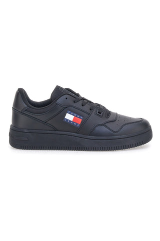 Črne retro košarkarske usnjene superge Tommy jeans