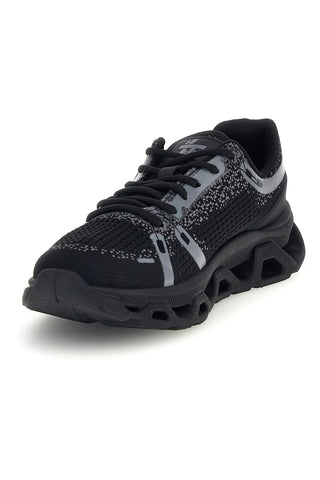 Sneakers Nere in Tessuto con Dettagli Grigi 2t2l B009