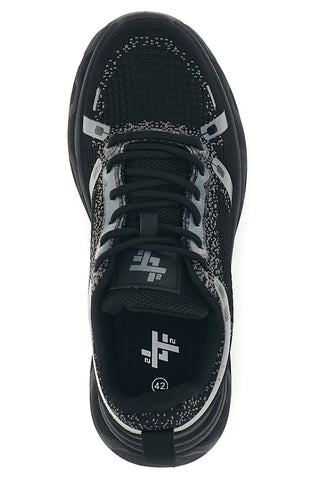 Sneakers Nere in Tessuto con Dettagli Grigi 2t2l B009