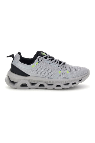 Sneakers Grigie in Tessuto con Dettagli Fluo 2t2l B009