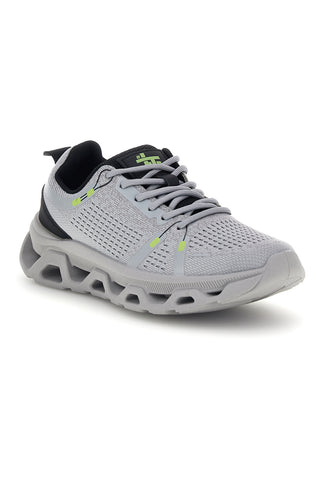 Sneakers Grigie in Tessuto con Dettagli Fluo 2t2l B009