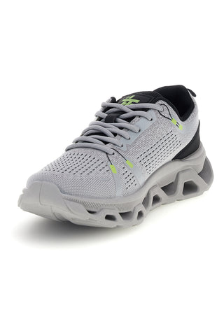 Sneakers Grigie in Tessuto con Dettagli Fluo 2t2l B009