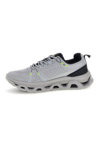 Sneakers Grigie in Tessuto con Dettagli Fluo 2t2l B009