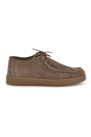 Scarpe stringate tortora in vera pelle made in Italy Ptr 550