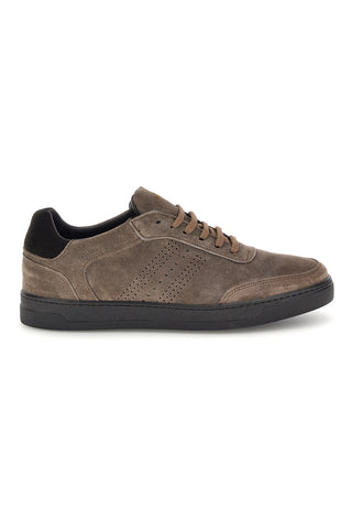 Sneakers tortora in vera pelle made in Italy Ptr 3300