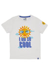 Pitt Kids B1019 Bela majica s kratkimi rokavi in sončnim potiskom I am so Cool