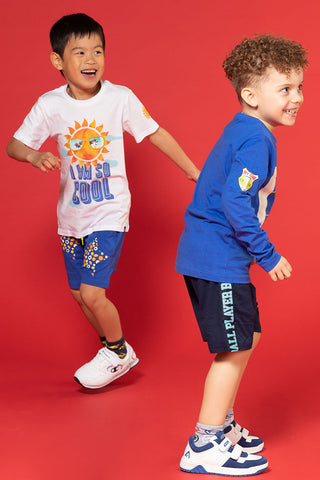 Pitt Kids B1019 Bela majica s kratkimi rokavi in sončnim potiskom I am so Cool