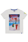 Pitt Kids B1021 Bela majica s potiskom Tropical Juice