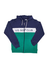Svetla majica z zadrgo Us Golf Club 1251 zelena in modra