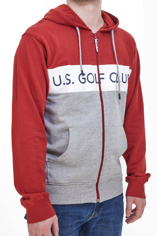 Svetla majica z zadrgo Us Golf Club 1251 siva in rdeča