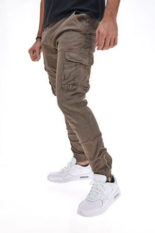 Hlače Cargo z manšetami Khaki Boardman 2750