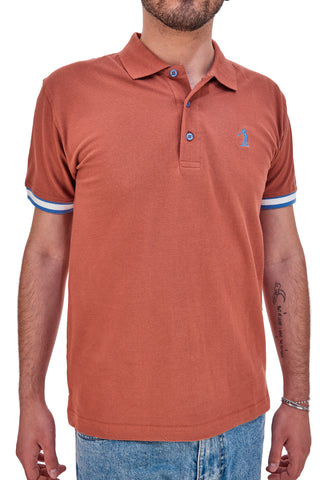 Polo majica z kratkimi rokavi v barvi spalenega rjavega US Golf Club 1327