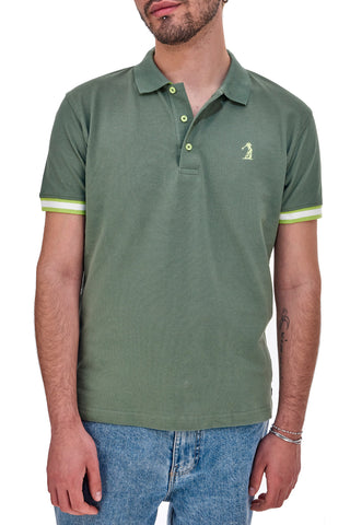 Polo majica z zelenimi rokavi Miliatre US Golf Club 1327