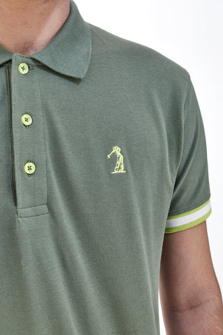 Polo Mezza Manica Verde Miliatre US Golf Club 1327