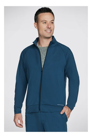 Modra majica brez kapuce z zadrgo Skechers The Hoodless Hoodie Weekend