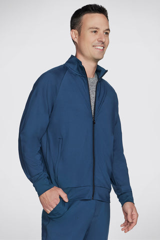 Modra majica brez kapuce z zadrgo Skechers The Hoodless Hoodie Weekend