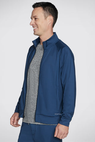 Modra majica brez kapuce z zadrgo Skechers The Hoodless Hoodie Weekend