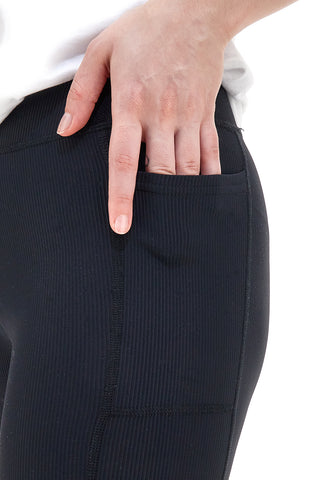 Črne ribane legice Skechers GO FLEX RIB High Waisted
