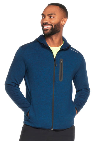 Modra majica brez kapuce in zadrgo po sredini SKECHERS Skech Cloud Thermal Full Zip Hoodie