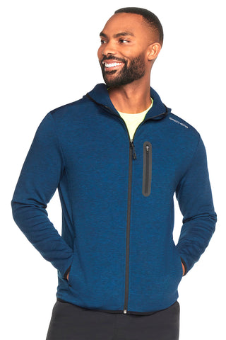 Modra majica brez kapuce in zadrgo po sredini SKECHERS Skech Cloud Thermal Full Zip Hoodie