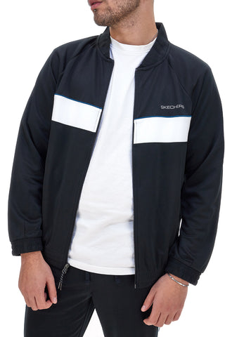 Črna majica brez kapuce Skechers Premier Track Jacket