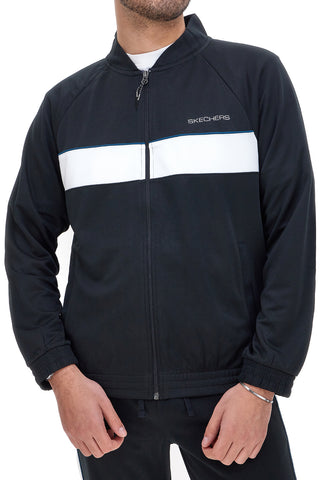 Črna majica brez kapuce Skechers Premier Track Jacket