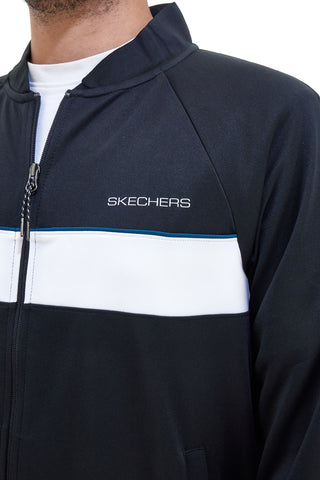 Črna majica brez kapuce Skechers Premier Track Jacket