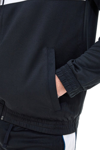 Črna majica brez kapuce Skechers Premier Track Jacket