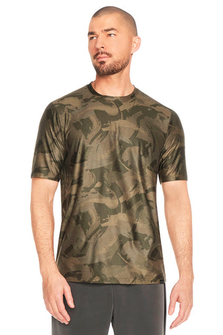 Vojaška majica z okroglim izrezom SKECHERS GO DRI All Day Camo
