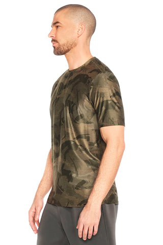 Vojaška majica z okroglim izrezom SKECHERS GO DRI All Day Camo