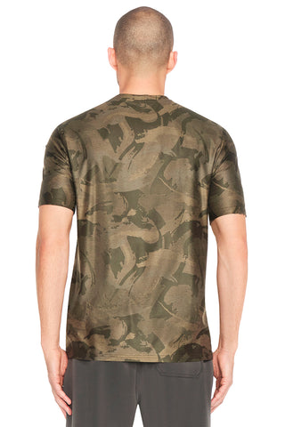 Vojaška majica z okroglim izrezom SKECHERS GO DRI All Day Camo