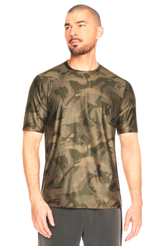 Vojaška majica z okroglim izrezom SKECHERS GO DRI All Day Camo