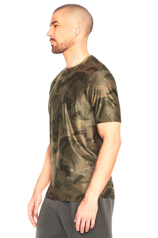 Vojaška majica z okroglim izrezom SKECHERS GO DRI All Day Camo