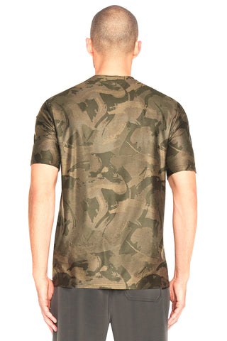 Vojaška majica z okroglim izrezom SKECHERS GO DRI All Day Camo