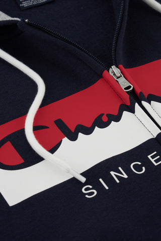 Modra majica z zadrgo CHAMPION HOODED FULL ZIP