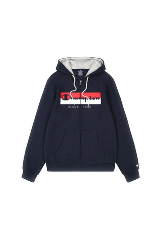 Modra majica z zadrgo CHAMPION HOODED FULL ZIP