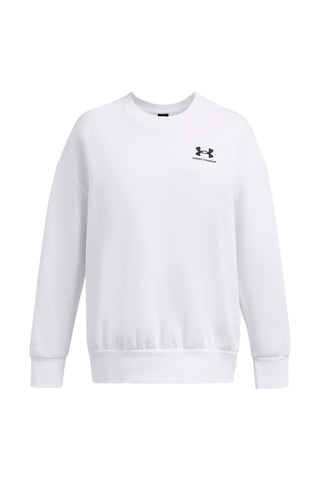 Bela majica z okroglim izrezom brez kapuce Under Armour Essential Fleece