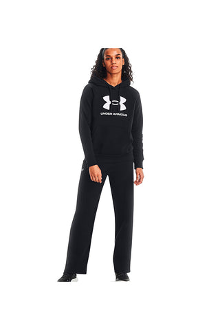 Črna majica z okroglim izrezom in kapuco Under Armour Rival Fleece Big Logo