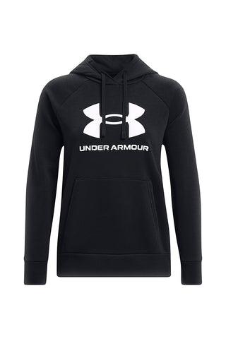 Črna majica z okroglim izrezom in kapuco Under Armour Rival Fleece Big Logo
