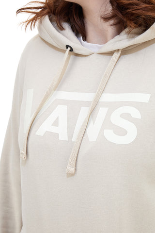 Bež majica z okroglim izrezom in kapuco Vans Drop V Logo Hoodie
