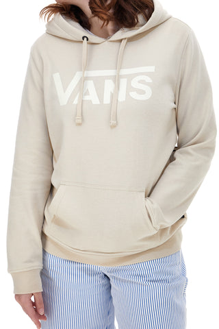 Bež majica z okroglim izrezom in kapuco Vans Drop V Logo Hoodie