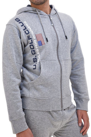 Siva kapuco s sprednjim zadrgo US GOLF CLUB 1279