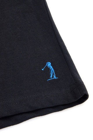 Črne bombažne bermude z vezenim logotipom Us golf BE001