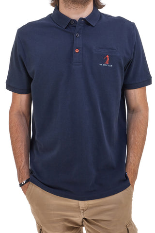 Modra majica s kratkimi rokavi iz 100 % bombaža U.S. GOLF CLUB PO2051