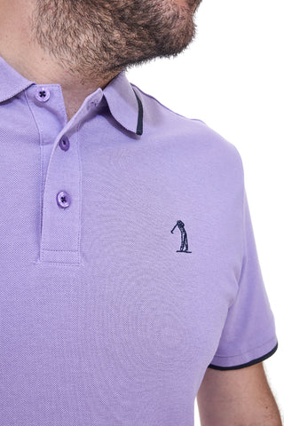 Polo majica z kratkimi rokavi, lila, 100 % bombaž, U.S. GOLF CLUB